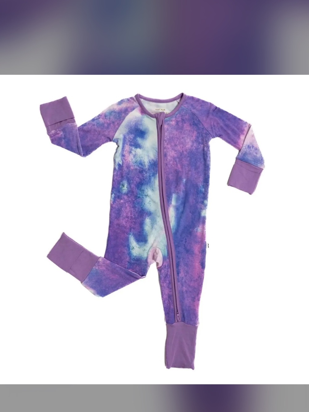 Little Sleepies Purple Watercolor Bamboo Zippie Size 2T $42
